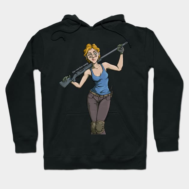 Sniper Girl Hoodie by noturnastudios